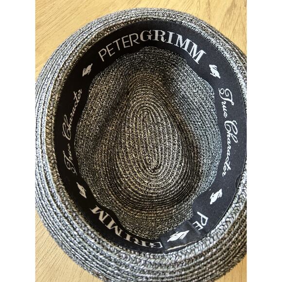 PETER GRIMM Mens Fedora Hat Paper Black Speckle Vacation Hipster Retro Packable - Picture 7 of 13